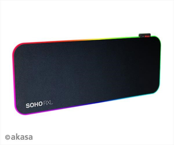 AKASA egérpad SOHO RXL, RGB gaming egérpad, 78x30cm, 4mm vastagságú