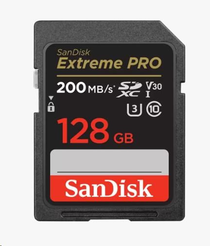 SanDisk SDXC kártya 128GB Extreme PRO (200 MB/s Class 10, UHS-I U3 V30)