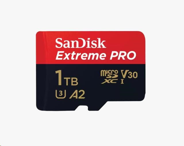 SanDisk micro SDXC kártya 1TB Extreme PRO (200 MB/s Class 10, UHS-I U3 V30) adapter