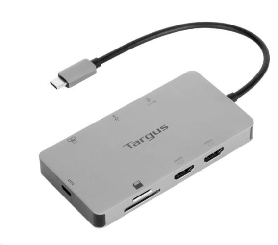 Targus® USB-C™ univerzális kettős HDMI 4K dokkolóállomás 100 W-os Power Delivery Pass-Thru átvitellel