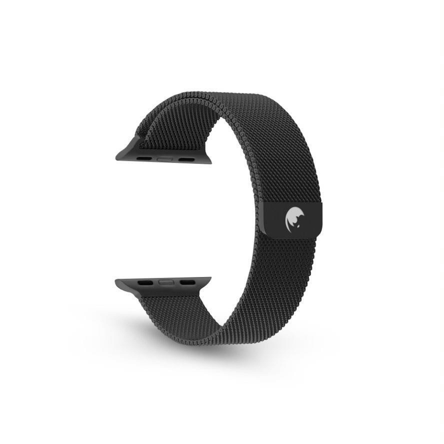 RhinoTech acél szíj milánói feszítés Apple Watch 38 / 40 / 41mm-es órához Fekete