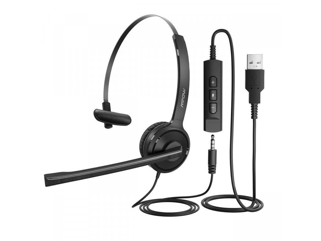 MPOW 323 Business headset - fekete