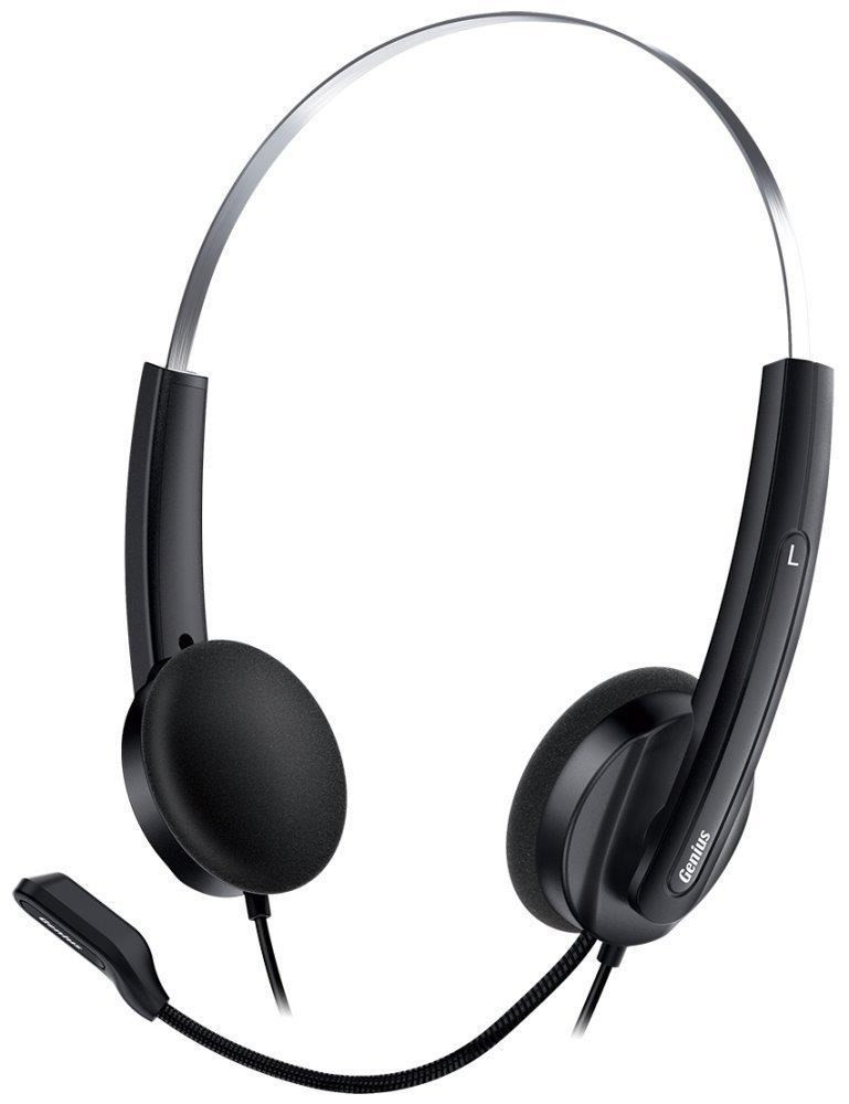 GENIUS fejhallgató HS-220U/ USB/ fekete-ezüst