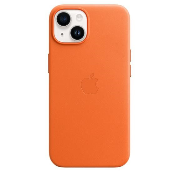 APPLE iPhone 14 bőrtok MagSafe bőr tok - narancssárga