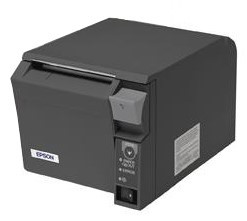EPSON TM-T70II pénztárgép nyomtató, USB + soros, fekete, vágó, tápegységgel